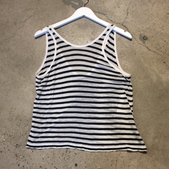T by Alexander Wang White and Black Stripe Tank - Picture 2 of 6